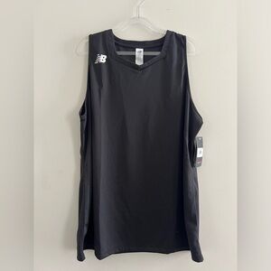 New Balance NB Stock Basketball Jersey Women’s Size 2XL Mesh V Neck Black NWT